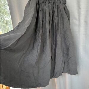 100% linen skirt grey long flowing gray linen ladies XL skirt